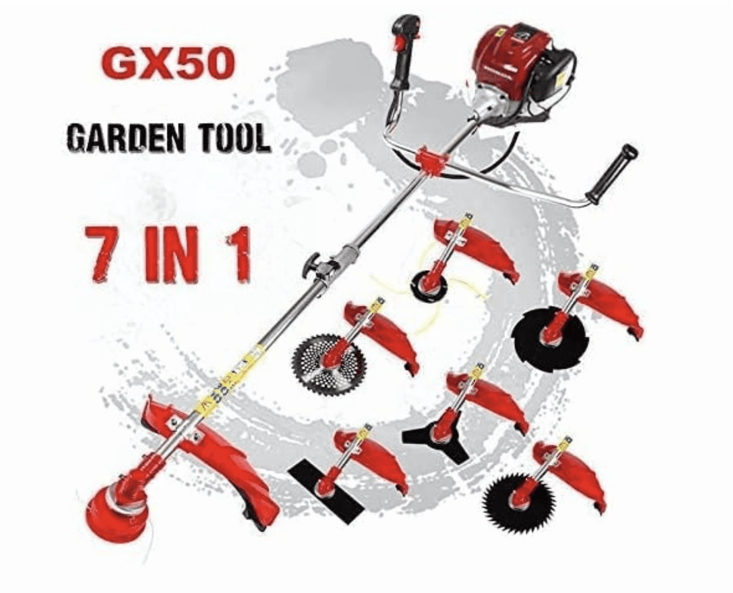 GX50 brush cutter 7 in 1 lawn mower pruner 4 stroke hedge trimmer saw chain weed eater grass cutter saw