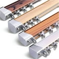 thumbnail image 1 of GXCZ Aluminum Single Curtain Track With Silent Pulleys, Heavy Duty Sliding Curtain Rod Set, Ceiling Or Wall Mounted For RV, Bay Window, Room Divider(Color:Oak-ceiling,Size:500cm/4 * 125cm), 1 of 7