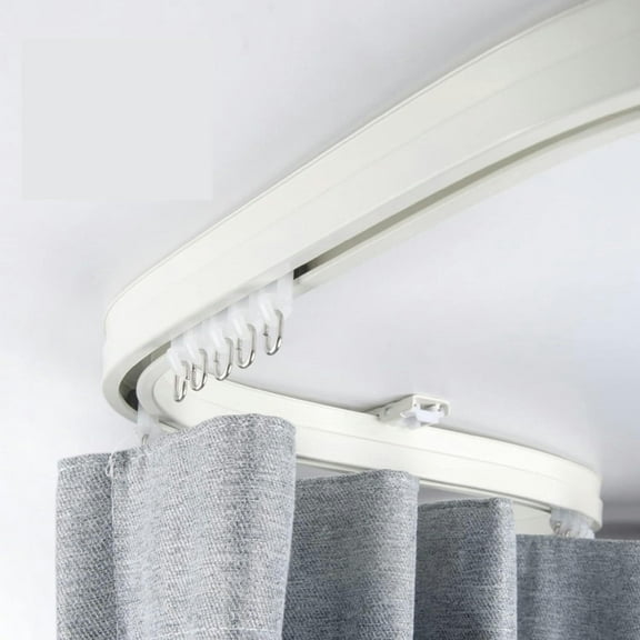 GXCZ Ceiling Curtain Rod White Ceiling Curtain Track Rod, Flexible Curtain Track For Living Room/Bay Window/Loft, Wall Partition Curtain Rod(500cm/16.4ft)