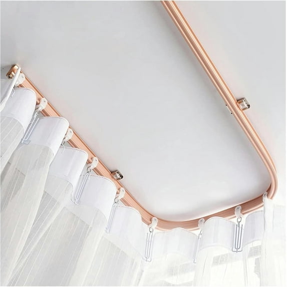 GXCZ Curtain Rod Curtain Track, Ceiling Curtain Track, Bendable Curtain Rods/Hanging Curtain Rail For Living Room/Bedroom/Shower/Room Privacy(150cm/4.9ft)