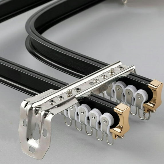 GXCZ Curtain Rods Bendable Curtain Track, Double Bar Rail For Curtains, Flexible Curtain Ceiling Track System Room Divider Curtain Rail For Curved Shower Curtain & Rv(Green-ceiling,180cm-2x90cm)