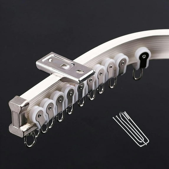 GXCZ Curtain Rods Ceiling Curtain Track, Curtain Track, Wall Mount/Ceiling Mounted Curtain Rail Rods Wall Divider White Curtain Rod For Shower/Bay Window/RV(Ceiling Mount,280cm/9.2ft)