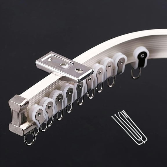 GXCZ Curtain Rods Ceiling Curtain Track, Curtain Track, Wall Mount/Ceiling Mounted Curtain Rail Rods Wall Divider White Curtain Rod For Shower/Bay Window/RV(Ceiling Mount,280cm/9.2ft)