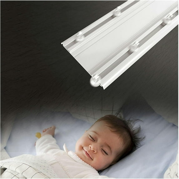 GXCZ Curtain Rods Double Curtain Track (Ceiling Mount) Heavy-Duty Conjoined Curtain Rails, Room Divider Ceiling Track System For Living Room/Bedroom/Shower/Rv(Black,120cm)