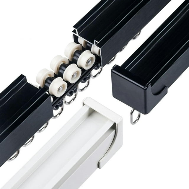GXCZ Curtain Rods For Windows  Aluminium Curtain Track System - Ceiling/Wall Mounted - Heavy Duty Curtain Rail Set, Room Divider, Sliding Drop Ceiling Track For Curtains With Mute Rollers(White-ceiling,100cm/3.2ft)