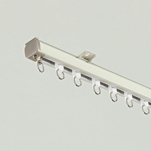 GXCZ Curtain Rods For Windows Heavy-Duty Ceiling Curtain Track, Room Divider Sliding Curtain Rail, 70-600cm Curtain Rod Set Suitable For Bathroom, Shower Room, Bedroom, Hospital, Rv, Camper(Black-ceiling,150cm/4.9ft)