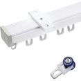 thumbnail image 1 of GXCZ Curtain Rods For Windows Heavy Duty Curtain Track (Ceiling Or Wall Mount) For Heavy Curtains, Room Divider Curtain Rail Wall Thickness 2.0-2.6 Mm, Aluminum Alloy, Mute Slide For Home Office(White-ceiling,140cm/4.6ft), 1 of 5