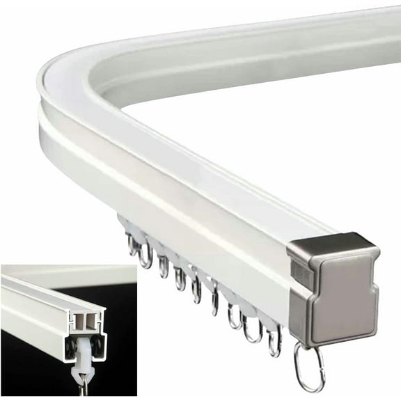 GXCZ Curtain Rods For Windows Curtain Rod Aluminium Curtain Track, Curved Shower Curtain Track Rod, Wall/Ceiling Curtain Track Set,(Ceiling Mount,500cm/16.4ft)