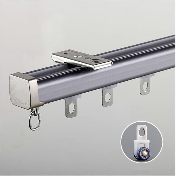 GXCZ Curtain Rods For Windows Single Curtain Rail Track Ceiling/Wall Mounted Curtain Track System 70-100-300-600cm Ceiling Track For Curtains, Drapes, And Room Dividers(White-ceiling,70cm/2.3ft)