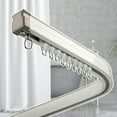 thumbnail image 1 of GXCZ Curtain Rods For Windows Wall/ceiling Mounted Curved Curtain Rod, Aluminium Curtain Track For Bathtub Bay Window(Ceiling Mount,300cm/9.8ft), 1 of 9