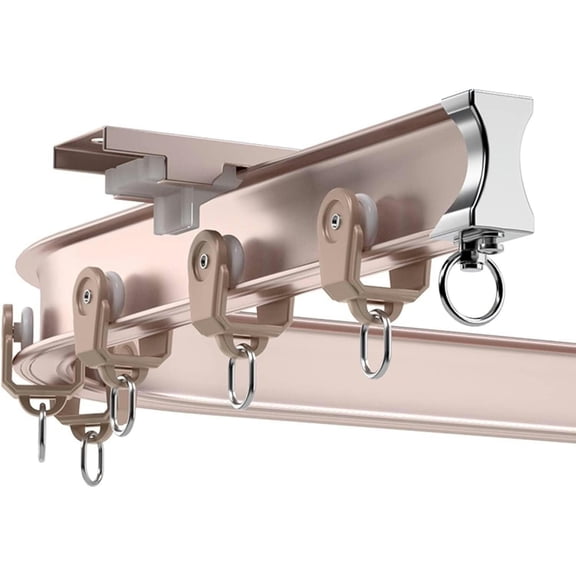 GXCZ Curtain Rods Heavy Duty Curtain Rod, Curved Curtain Track, Wall/Ceiling Mount, Room Divider Curtain Rod (Colour: Ceiling Mount, Size: 100cm/3.2ft) (Color : Ceiling Mount, Size : 500cm/16.4ft)