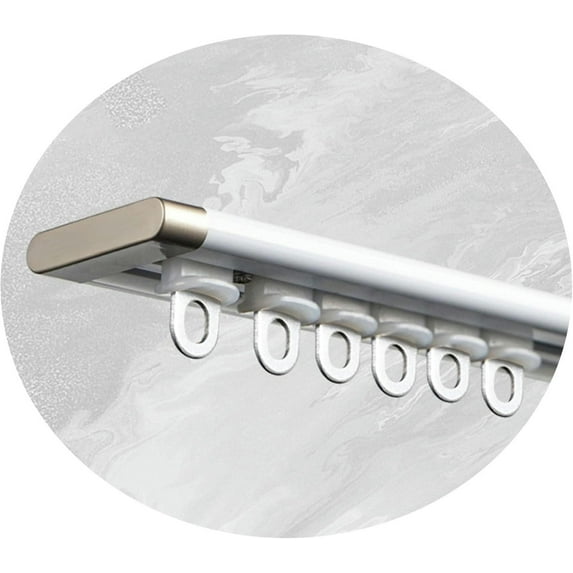 GXCZ Curtain Rods Ultra-Thin Curtain Track, Aluminium Ceiling Track For Curtains, Sliding Curtain Rail For Window Room Divider, Wall Divider Curtain, Rv Curtain Track(White,130cm)