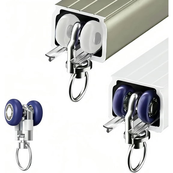 GXCZ Curtain Rods For Windows Ceiling Track For Curtains, Ceiling Or Wall Mount Heavy-Duty Curtain Rails With End Cap For Living Room Bedroom Room Divider, Ceiling Shower Curtain Tracks(Champagne-wall,150cm/4.9ft)