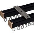 thumbnail image 1 of GXCZ Curtain Rods For Windows Curtain Rod Double Curtain Track, Black Straight Ceiling Curtain Track, Curtain Track Rod, Custom Size Available(600cm/19.7ft), 1 of 6