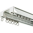 thumbnail image 1 of GXCZ Curtain Rods For Windows  Curtain Track Ceiling Mount, 2mm Curtain Double Tracks, Heavy-Duty Aluminium Room Divider Curtain Rail For Office Home Bathroom Hospital Curtain Track System(Champagne,115cm), 1 of 8