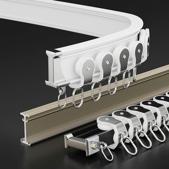 GXCZ Curtain Rods For Windows Flexible Ceiling Curtain Track, Room Divider Curtain Rail 70 To 600cm Ceiling/Wall Mounting, Aluminium Alloy Straight Ceiling Track For Curtains(White-ceiling,90cm/3ft)