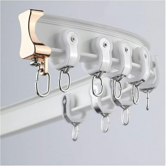 GXCZ Curtain Rods For Windows Flexible Curtain Track - Bendable Curtain Rails S/L/U/Z Shaped - 70cm To 600cm Aluminium Ceiling Track For Curtains - For Room Divider/Office Or Kid Bedroom/Shower(White-ceiling,80cm/2.6ft)