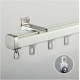 thumbnail image 1 of GXCZ Curtain Rods For Windows Single Curtain Rail Track Ceiling/Wall Mounted Curtain Track System 70-100-300-600cm Ceiling Track For Curtains, Drapes, And Room Dividers(White-ceiling,70cm/2.3ft), 1 of 7