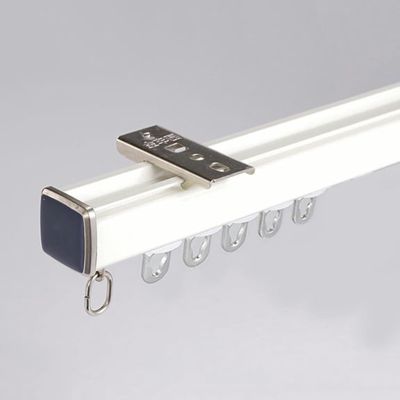 GXCZ Curtain Rods For Windows  Single Curtain Rail Track, Heavy-Duty Curtain Track Ceiling Wall Mount Curtain Track System Set For Curtains, Room Divider Ceiling Track Rail System(White-wall,80cm/2.6ft)