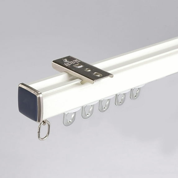 GXCZ Curtain Rods For Windows Single Curtain Rail Track, Heavy-Duty Curtain Track Ceiling Wall Mount Curtain Track System Set For Curtains, Room Divider Ceiling Track Rail System(White-wall,80cm/2.6ft)