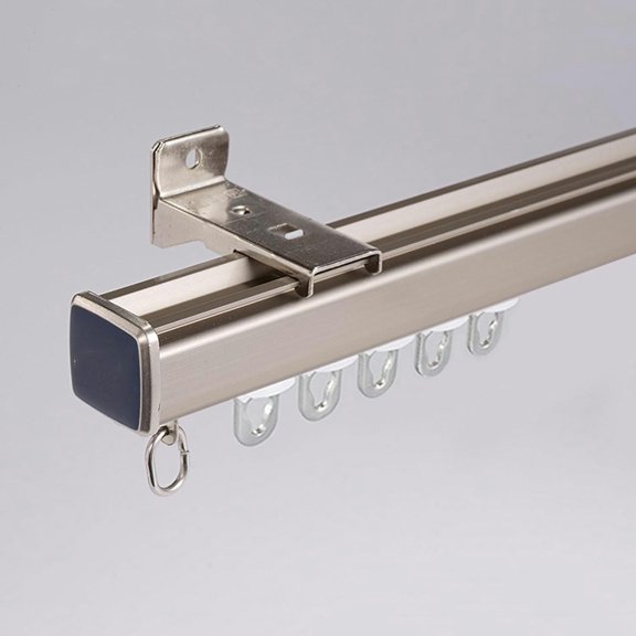 GXCZ Curtain Rods For Windows  Single Curtain Rail Track, Heavy-Duty Curtain Track Ceiling Wall Mount Curtain Track System Set For Curtains, Room Divider Ceiling Track Rail System(White-wall,80cm/2.6ft)