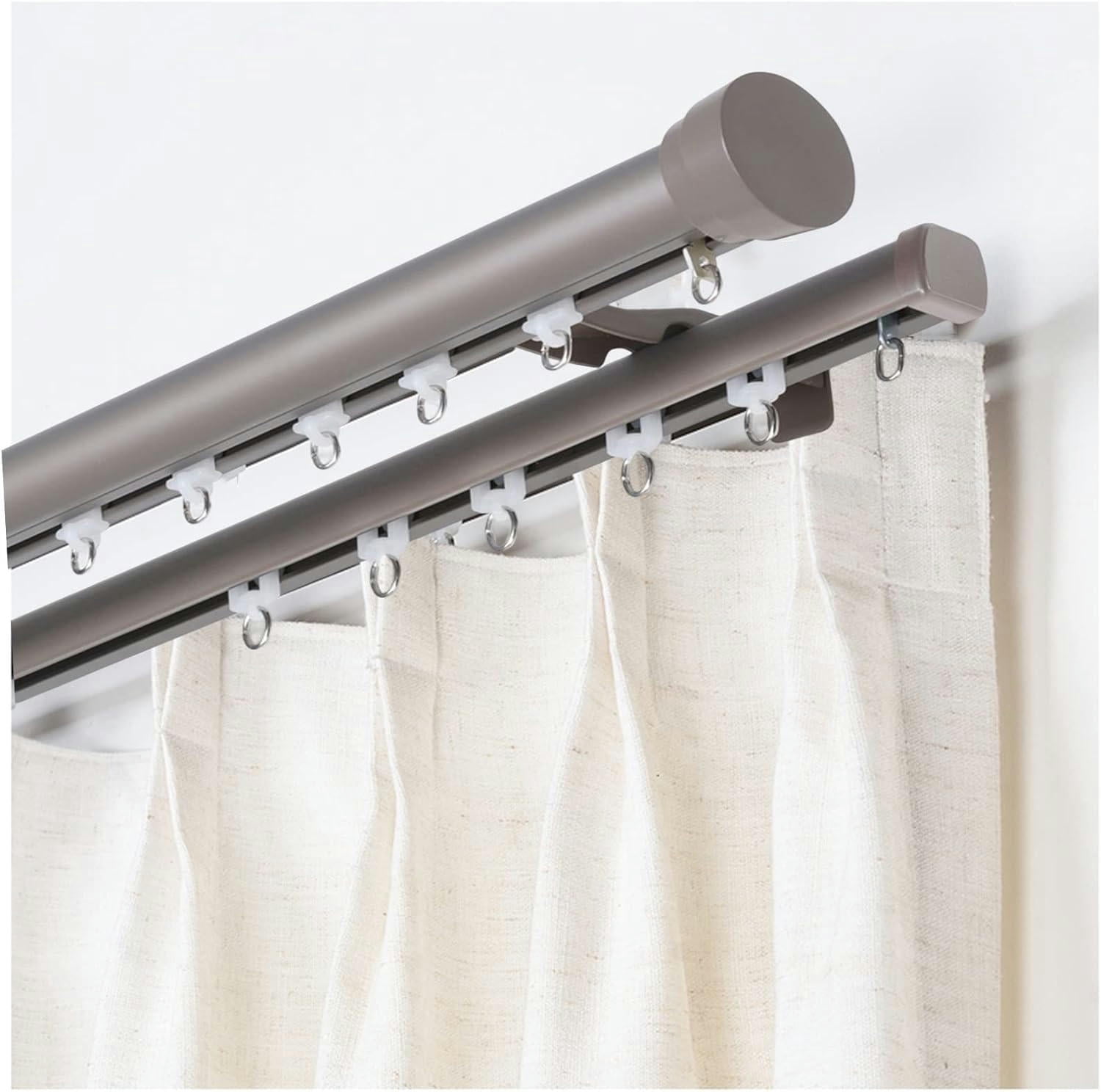 GXCZ Double Curtain Rod With Cap Finials - 100 To 600cm - Double