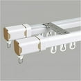 thumbnail image 1 of GXCZ Double Curtain Track Ceiling Wall Mount, Aluminum Curtain Track With Silent Strips, Heavy-Duty Curtain Rails For Bunk Bed Bay Window Room Divider(Color:White-B,Size:560cm/4 * 140cm), 1 of 7