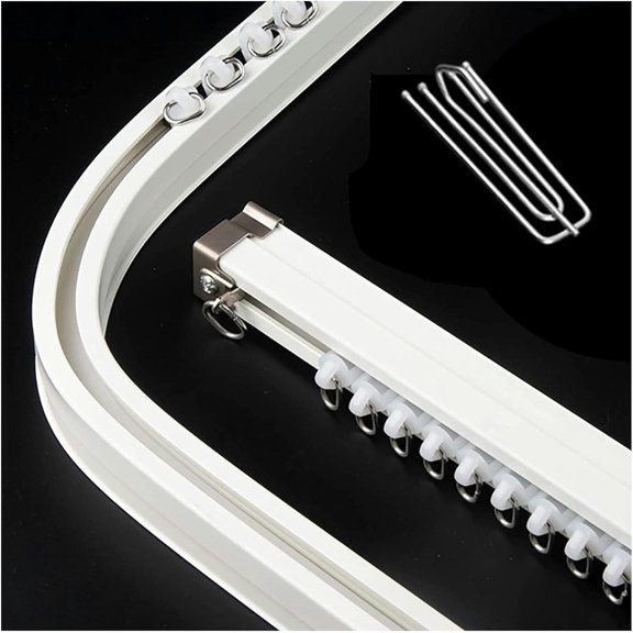 GXCZ No Drill Curtain Rods Ceiling Curtain Track, Curtain Track, Aluminum Alloy Curtain Rail Rods - Hooks &amp; Fitting Included Bay Window Curtain Rod 100-800 Cm Long(550cm/18ft)