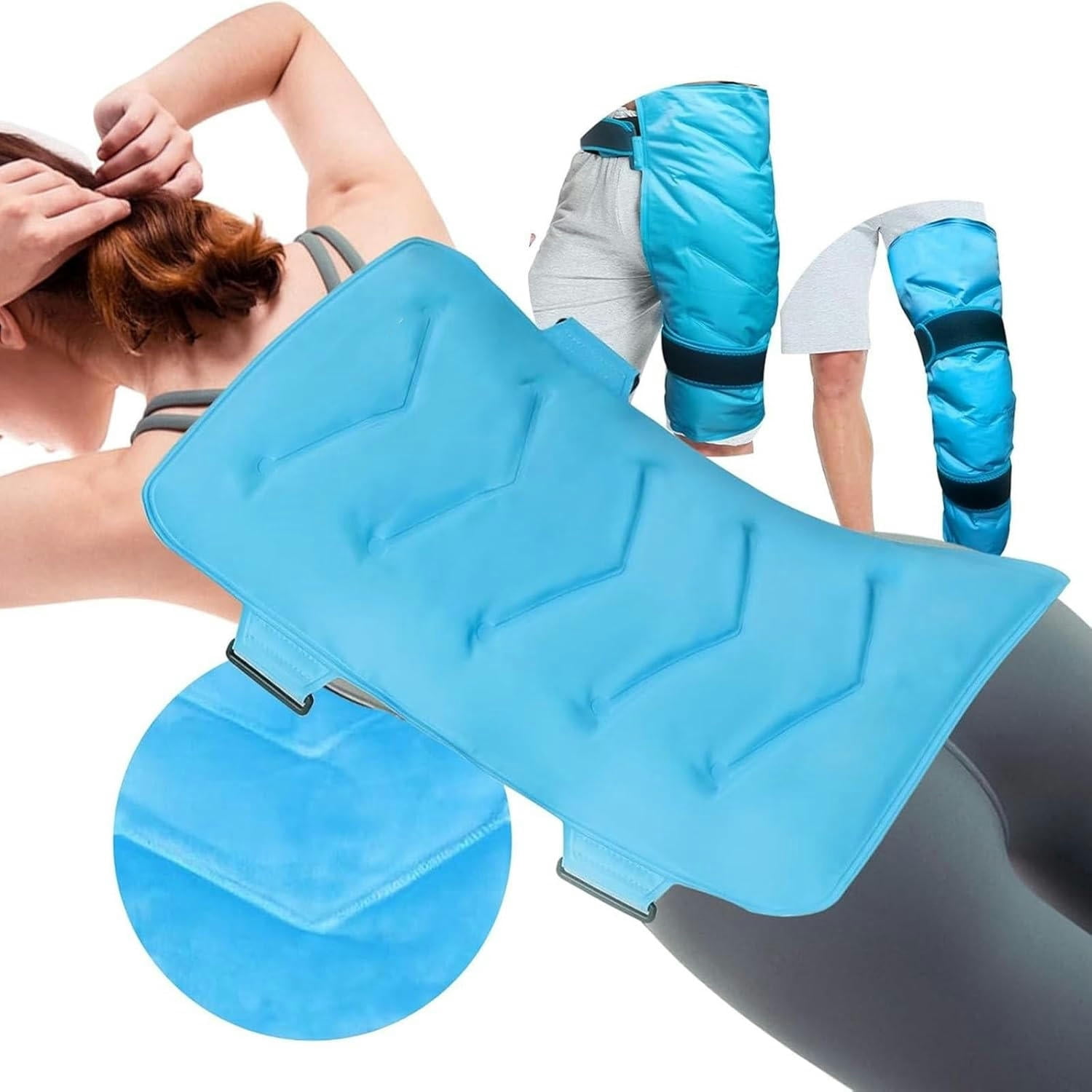 GXCZ Extra Large Gel Ice Pack Wrap, Reusable Ice Pack for Back Pain Relief for Lumbar Injuries and Waist Pain Sciatica Nerve Pain Herniated Disc Swelling Sprains Gel Cold Pack Wrap for Hot Cold Compress