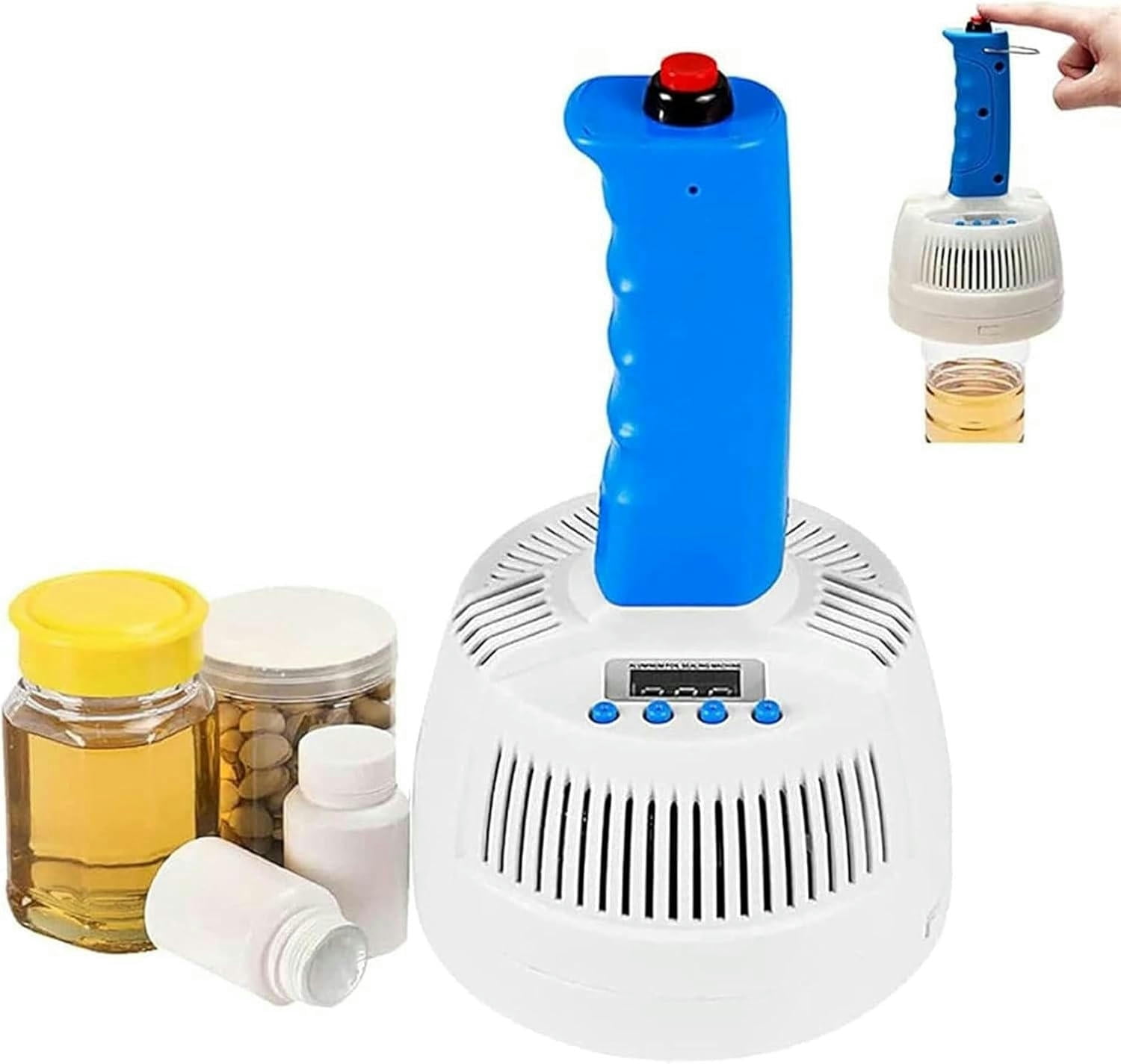 GXCZ Food Saver Vacuum Sealer Machine Handheld Induction Sealer, Portable Manual Bottle Induction Sealing Machine, Aluminum Foil Sealing Machine for 20-100mm Plastic Caps Glass Bottles
