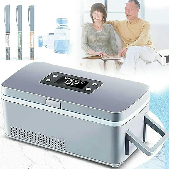 GXCZ Insulin Refrigerator Temperature Adjustable 2~8 Car Refrigerator with Battery and LED Mini Refrigerator Suitable for Outdoor Travel and Family,Long Working 8 Hours Keeping Cooler