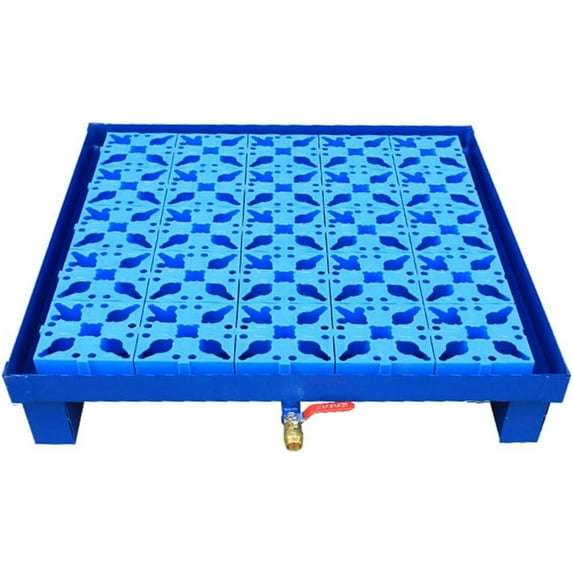 GXCZ Modular Spill Platform With Drain, Metal Forklift Oil Barrel Storage Pallet, Spill-Proof And Leak-Proof Grid Tray For Garage Factory Industrial Uses ( Color : Blue , Size : 65x65x15cm/25.59x25.59x5.9i