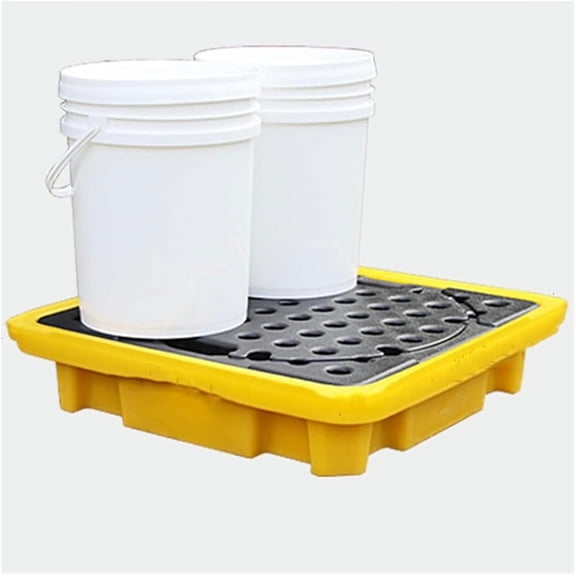 GXCZ Modular Spill Platform, Plastic Platform Machine Oil Barrel Tray with Drain Outlet, Spill Platform Pallets, 1102lb Load Capacity Containment Tray