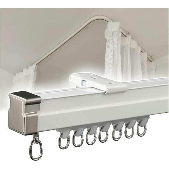 GXCZ No Drill Curtain Rods Ceiling Curtain Track, Curtain Track, Bendable Curtain Rails Room Divider Curtain Rod Set For Hospital/Home/Living Room/Bathroom(160cm/5.2ft)