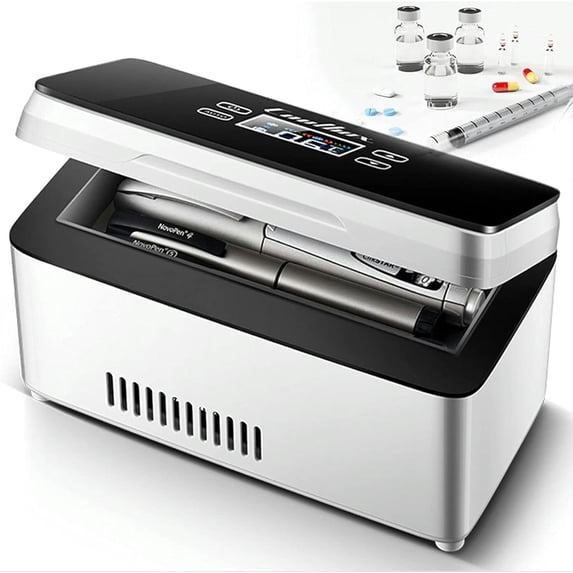 GXCZ Portable Insulin Cooler Refrigerated Box,Large Capacity and LCD Screen Display Medicine Small Refrigerator,with LED Display and Storage Bag,for Drug Storage