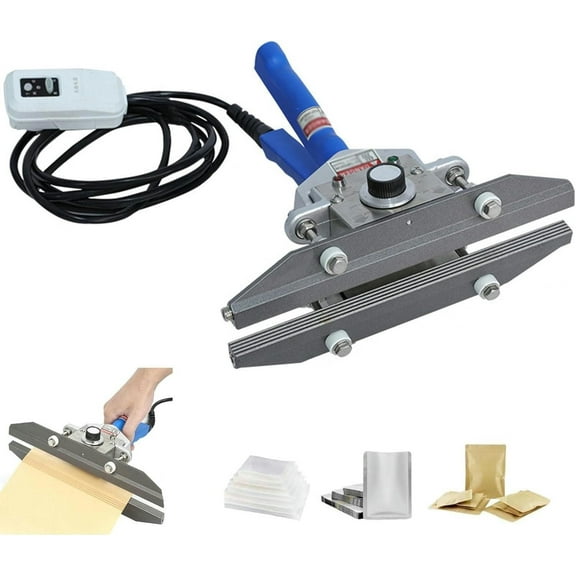 GXCZ Small Heat Crimp Sealer,Vacuum Sealer Machine,0-300 Digital Temperature Control Portable Hand Crimper Sealer Anti Slip Handle for Mylar Bag Foil Bag Cellophane Bag Kraft Paper Bag,40cm(30cm)