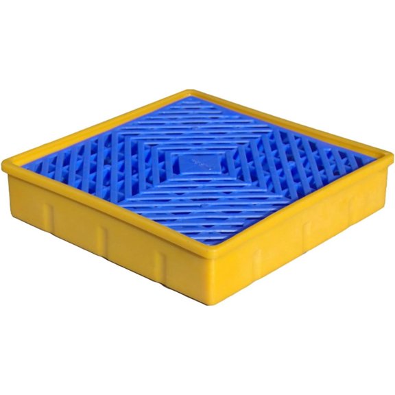 GXCZ Spill Containment Platform, Anti-slip Storage Spill Platform, Warehouses Factory Garage Industrial Uses Leakproof Tray, Modular Stackable Oil Drums Pallets ( Size : 12.6x12.60x2.36in/32x32x6CM )