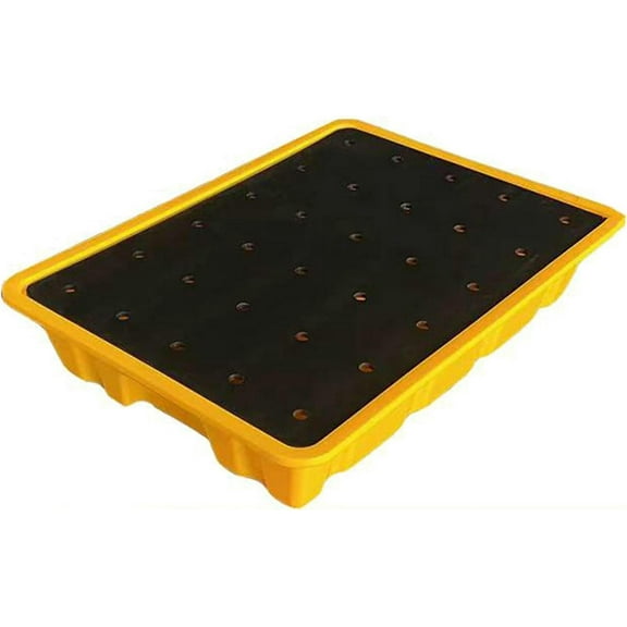 GXCZ Spill Containment Platform, Polyethylene Spill Platform With Flat Grating/Drain Outlet, Modular Factory Garage Leakproof Tray, Anti-slip Stack Paint Bucket Pallets ( Size : 51.18x26.77x5.91in/130x68x1