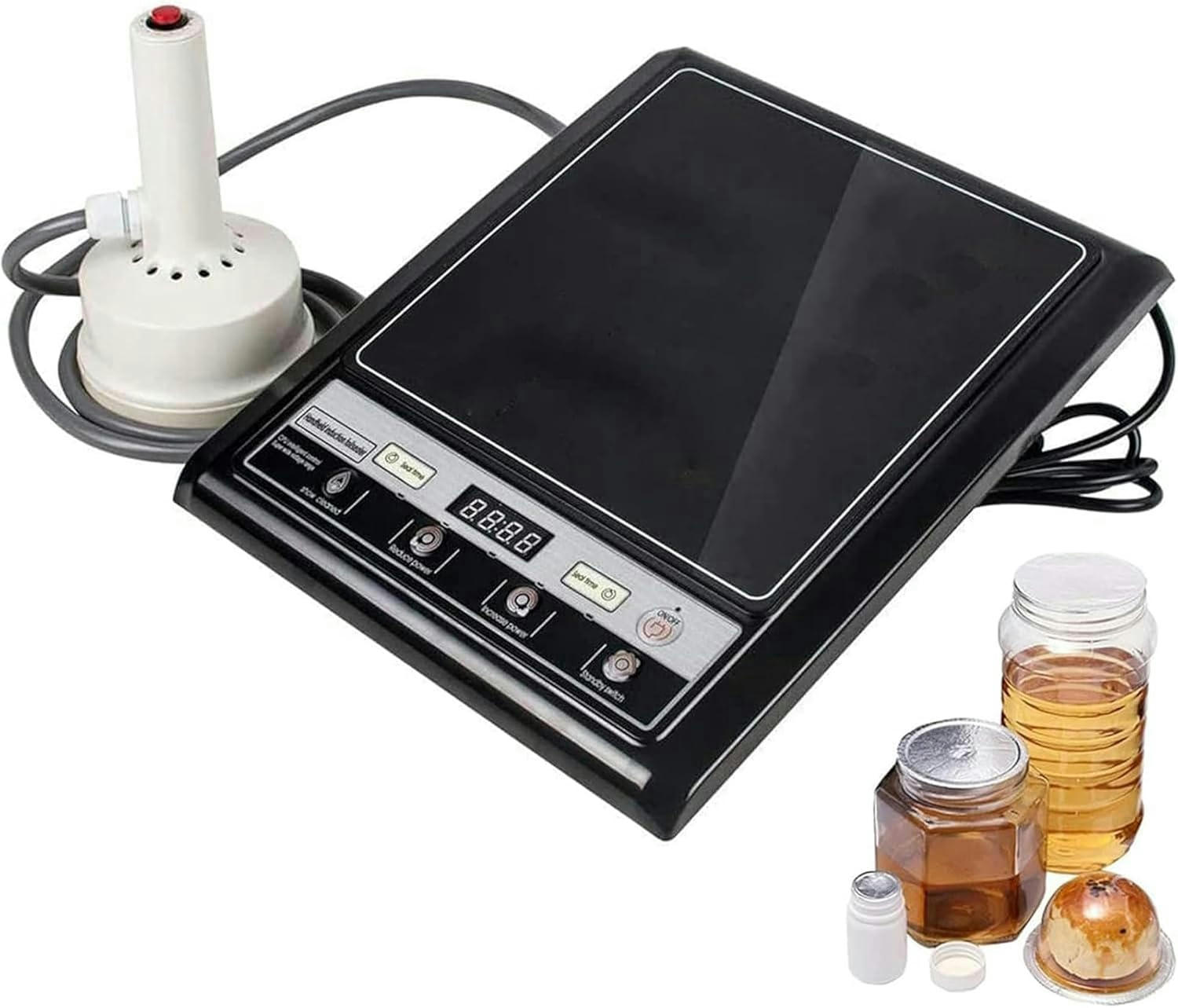 GXCZ Vacuum Sealers Handheld Electromagnetic Induction Sealer, Portable Manual Induction Sealing Machine with Counting Function, Suitable for Plastic Glass Bottles