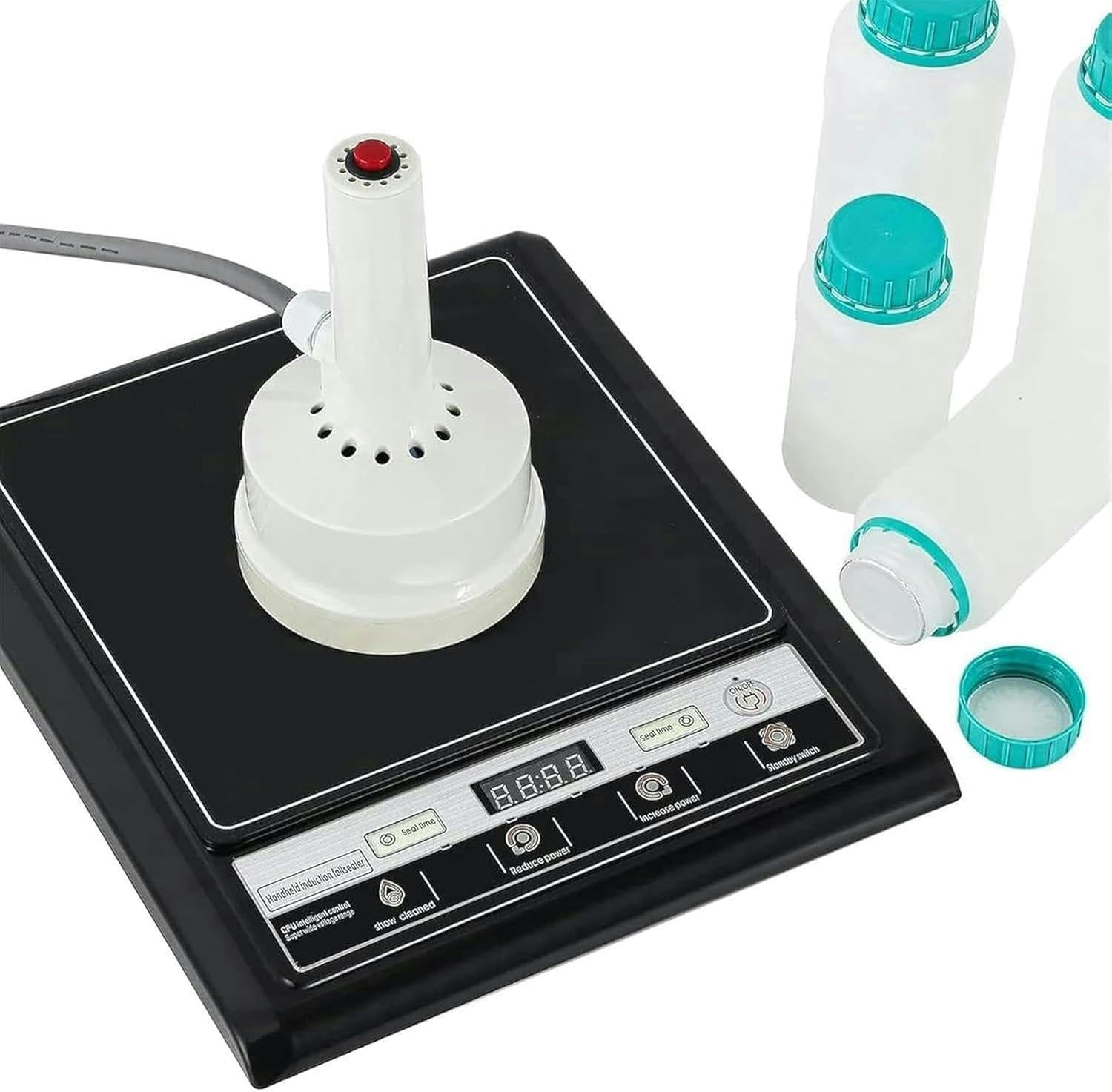 GXCZ Vacuum Sealers Handheld electromagnetic Induction Sealer, Manual electromagnetic Induction Bottle Cap Sealer, Portable can Heat Sealer, 20-100mm for Plastic Bottles, Glass Bottles