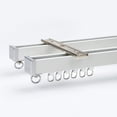 thumbnail image 1 of GXCZ Window Curtain Rod 100cm To 600cm Aluminum Curtain Track, Double Track Room Divider - Ceiling Or Wall Mount - Silent Curtain Rail Wall Divider Curtain, Customized Length(White-Ceiling,110cm/3.6FT), 1 of 6