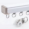 thumbnail image 1 of GXCZ Window Curtain Rod Curtain Track Set (70-600cm) Ceiling Or Wall Mount Curtain Rail For Curtains, Mute Rollers, Wall Divider Curtain Curtain Pole For Living Room/Bedroom/Bunk Bed(Gray-ceiling,120cm/3.9ft), 1 of 6