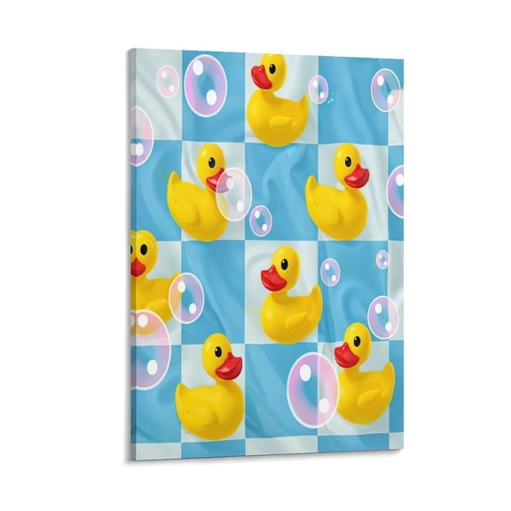 GXFACAI  Bubbly Rubber Ducks  Wall Art, High-definition Printed Frameless Canvas Wall Art, Suitable for Hanging in Bedrooms, Dormitories, and Living Rooms, for Adult and Home Decoration