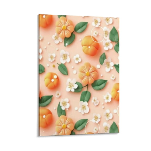 GXFC 3D Orange Blossom Fruit Pattern Tapestry, Polyester Vertical Print Wall Hanging Tapesties for Bedroom Dorm  Living Room, Aesthetic Home Decor for Adults And Family,