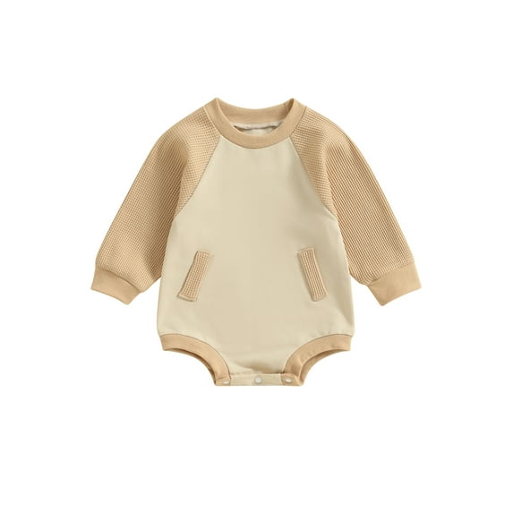 GXFC Baby Boy Fall Clothes 6M 9M 12M 18M 24M Newborn Boy Long Sleeve Contrast Color Romper Bodysuit Autumn Babysuit Clothing for Infant Boy