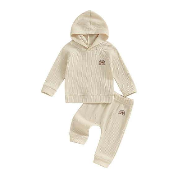 GXFC Baby Boys Fall Outfits Set Clothes 6M 1T 2T 3T Infant Boys Long Sleeve Hoodie and Elastic Waistband Sweatpants 2 Piece Casual Autumn Clothing for Toddler Boys