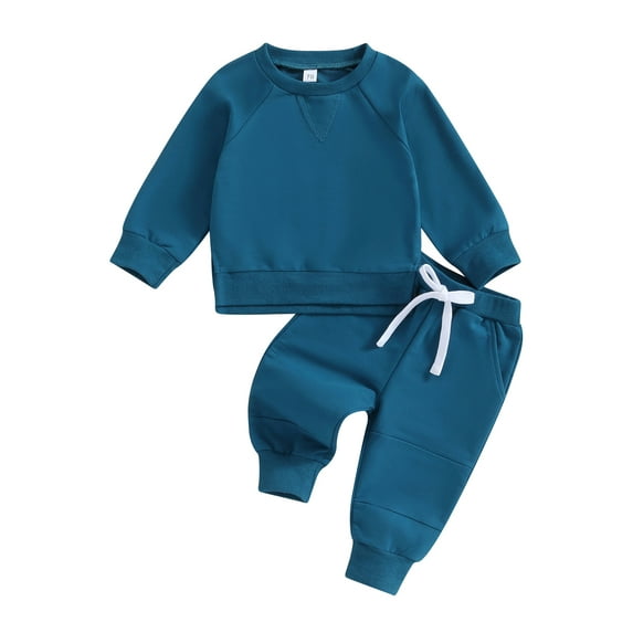 GXFC Baby Boys Fall Tracksuit Outfits Set Clothes 6M 1T 2T 3T Toddler Boys Long Sleeve Sweatshirt and Elastic Waistband Sweatpants 2 Piece Casual Autumn Clothing for Kids Boys