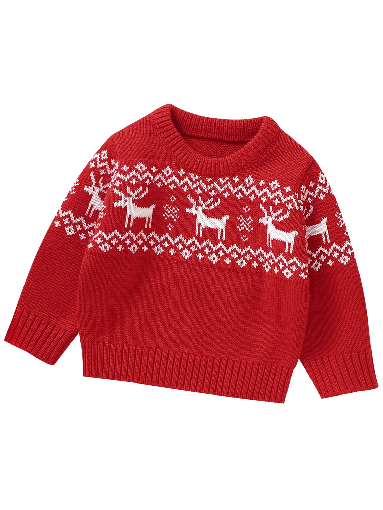 GXFC Baby Boys Girls Christmas Sweaters Toddler Santa Elk Print - Main Image