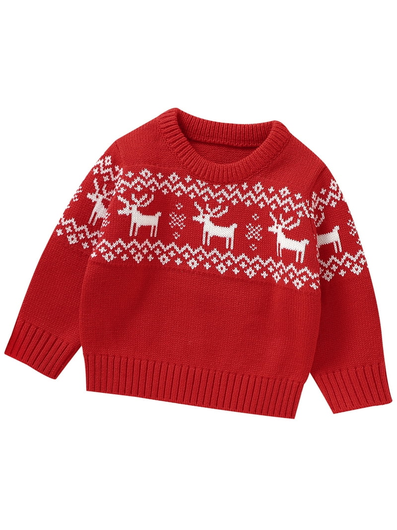 GXFC Baby Boys Girls Christmas Sweaters Toddler Santa Elk Print