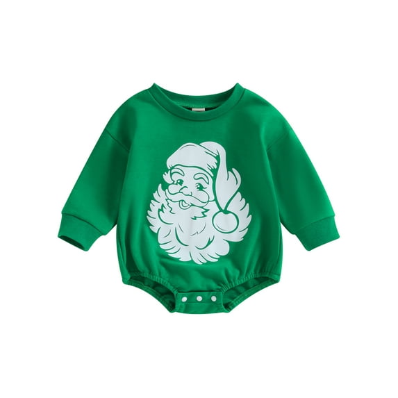 GXFC Baby Christmas Onesie Clothes for Girls Boys 6M 9M 12M 18M 24M Newborn Long Sleeve Santa Claus Print Romper Bodysuit Christmas-themed Clothing for Infant